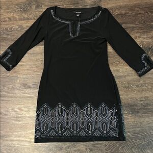 White House Black Market Black Dress with Beading